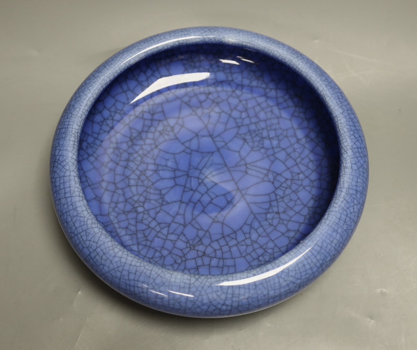 A Chinese blue crackle glaze bowl 25.5cm diameter